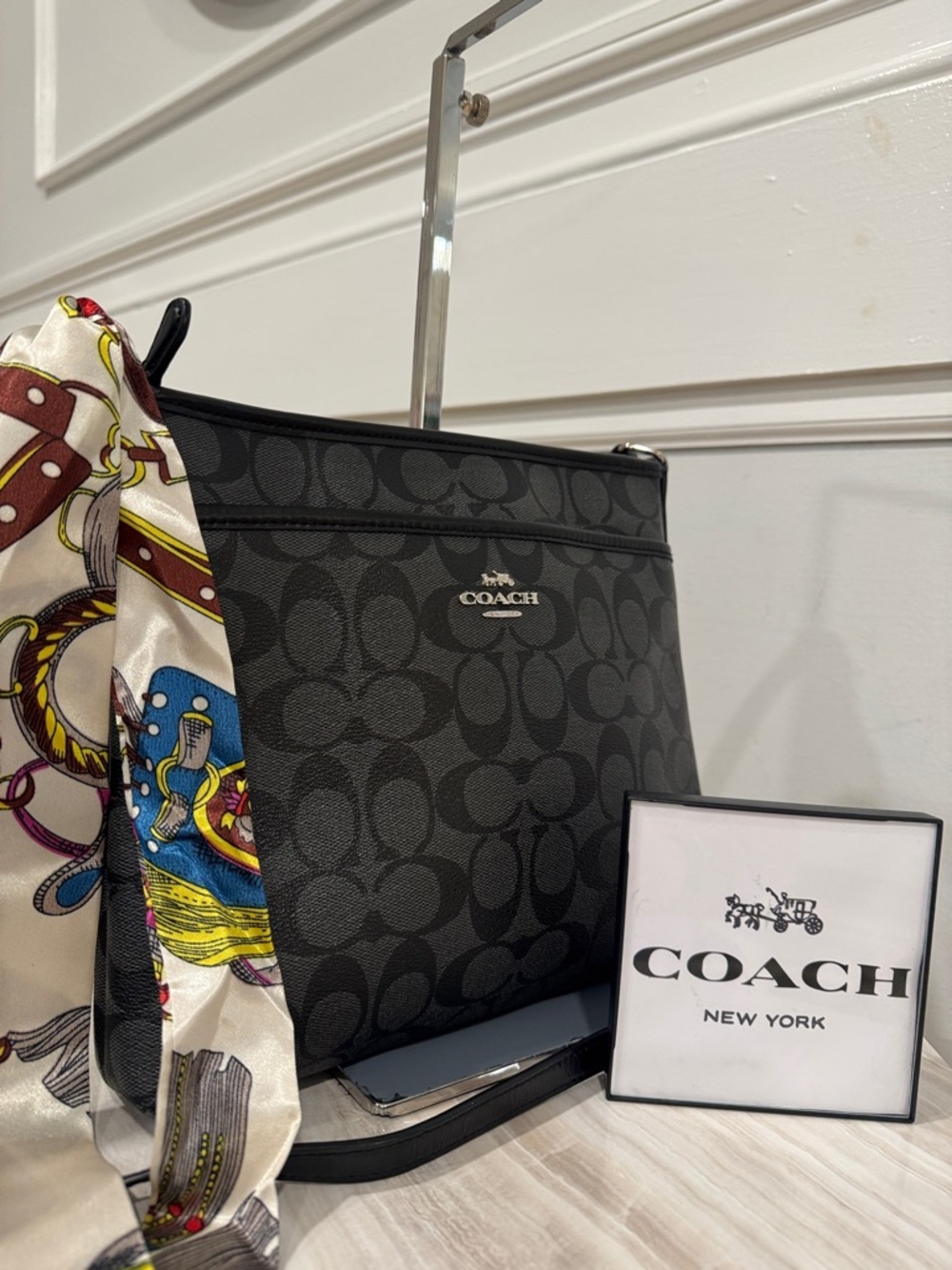 Coach Bag Black File Signature Crossbody Bag